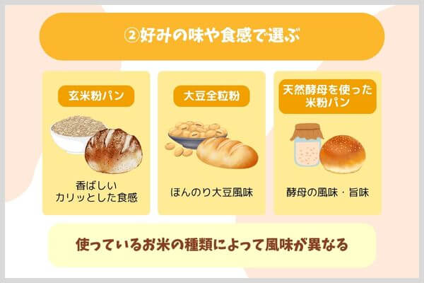 ②好みの味や食感で選ぶ