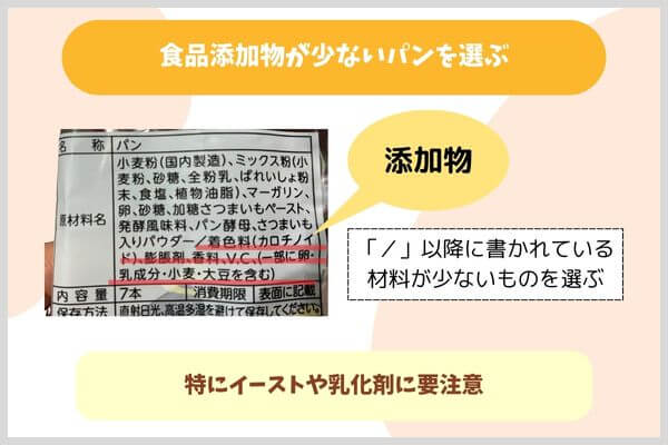 食品添加物が少ないパンを選ぶ