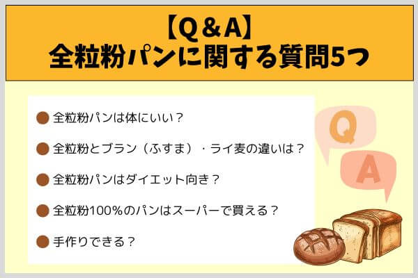 【Q＆A】全粒粉パンに関する質問5つ