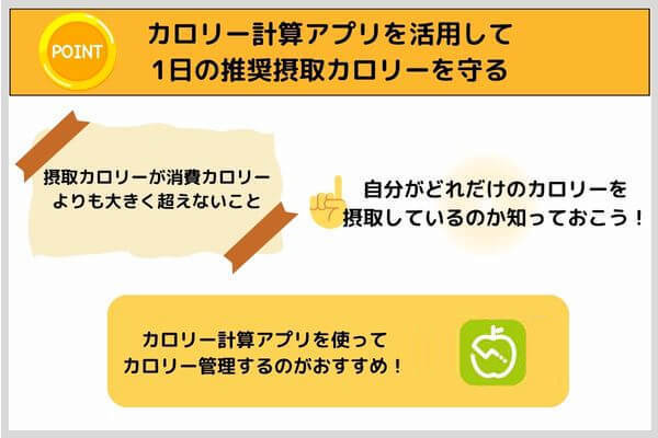 カロリー計算アプリを活用して1日の推奨摂取カロリーを守る