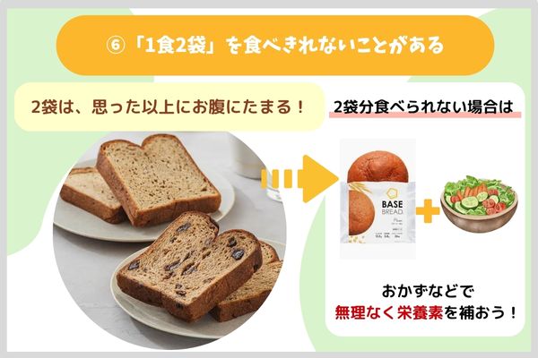 「1食2袋」を食べきれないことがある