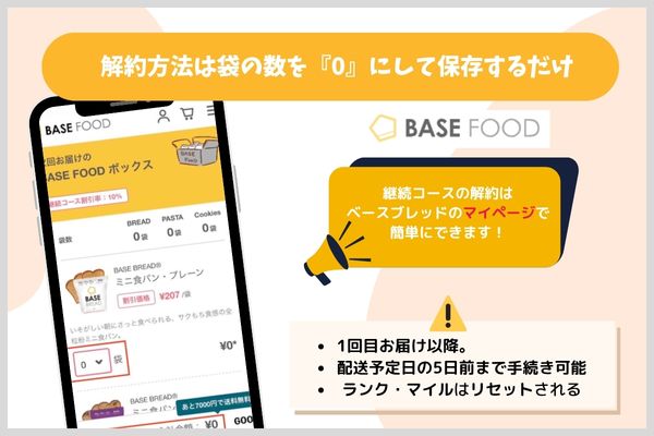 解約方法は袋の数を『0』にして保存するだけ