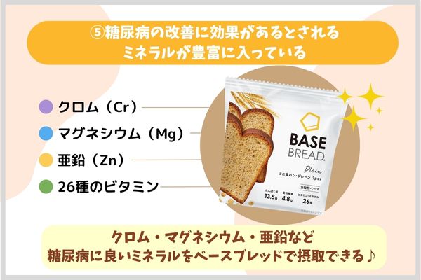 糖尿病の改善に効果があるとされるミネラルが豊富に入っている