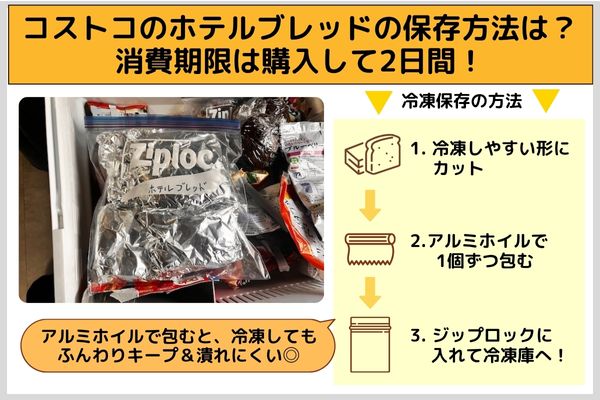 コストコのホテルブレッドの保存方法は？消費期限は購入して2日間！
