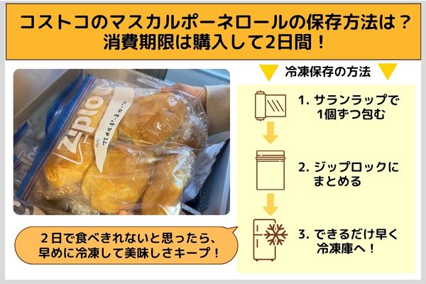コストコのマスカルポーネロールの保存方法は?消費期限は購入して2日間!