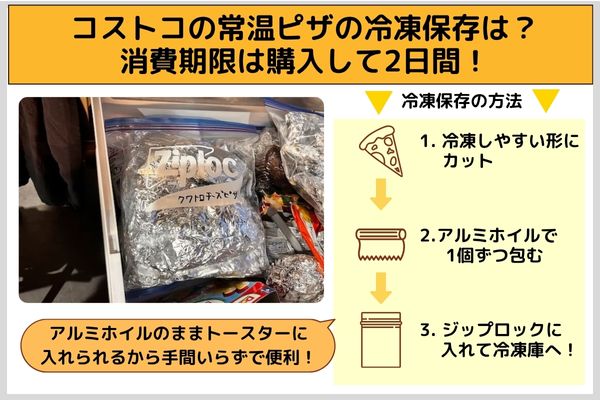 コストコの常温ピザの冷凍保存は？消費期限は購入して2日間！