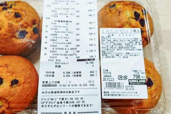 コストコ　ブルーベリーマフィン　原材料